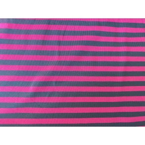 Stribet metervare Pink/gr Brede striber