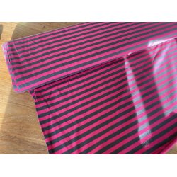 Stribet metervare Pink/gr Brede striber